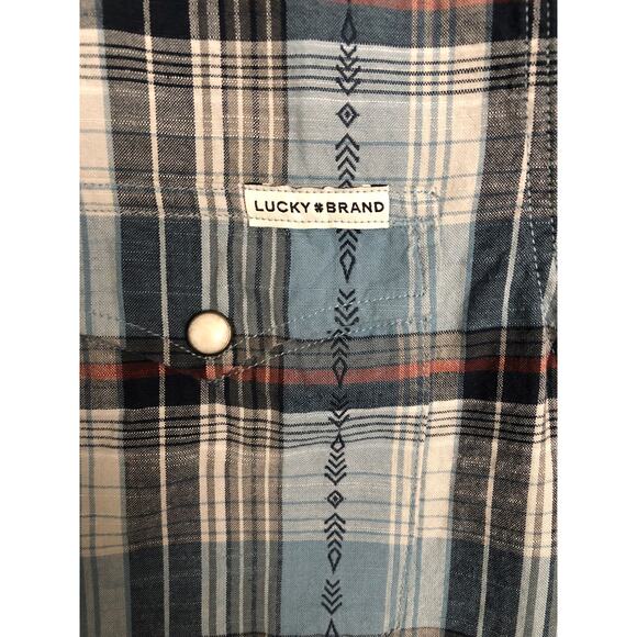 Lucky Brand Western Work Shirt Men's Small Snap Button Short Sleeve NEW - Picture 5 of 9